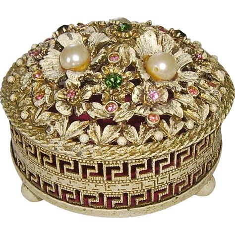 metal crystal trinket jewelry boxes|jeweled trinket boxes collectible.